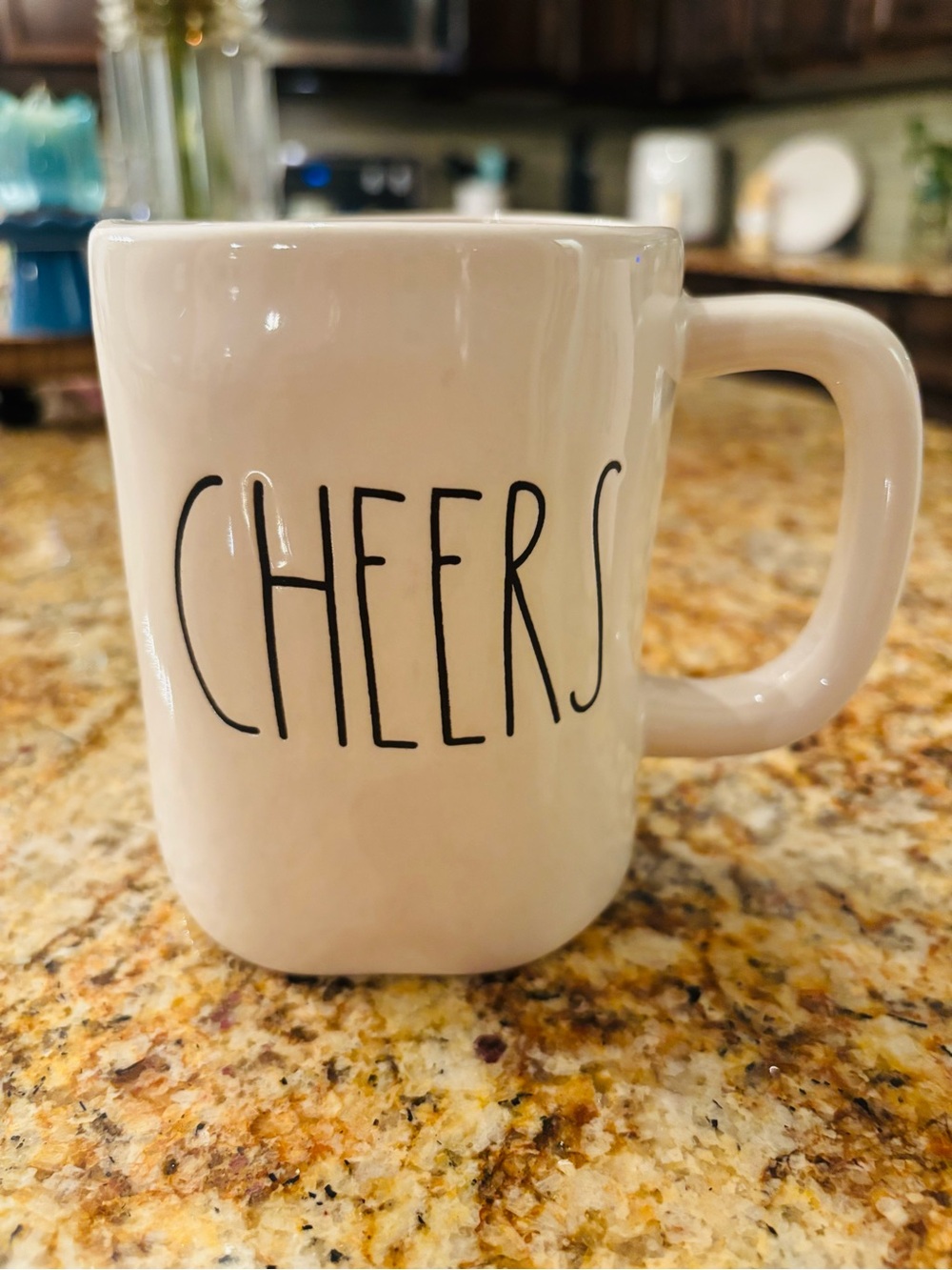 Rae Dunn White 'CHEERS' Ceramic Mug